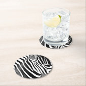 ゼブラクローズアッププリント ラウンドペーパーコースター (インサイチュ)