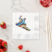 ゼブラクールプリントのスノーボサイケデリックーター 縁ありカクテルナプキン (インサイチュ)