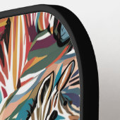 ゼブラクールプリント抽象芸術アート ピックルボールラケット (左詳細)