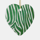 ゼブラグリーンアンドホワイトプリント セラミックオーナメント (右)