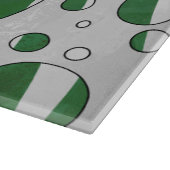 ゼブラグリーンアンドホワイト水玉模様 カッティングボード (角)