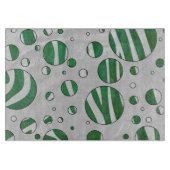 ゼブラグリーンアンドホワイト水玉模様 カッティングボード (正面)