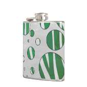 ゼブラグリーンアンドホワイト水玉模様 フラスク (左)