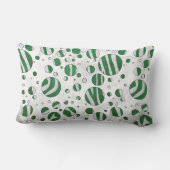 ゼブラグリーンアンドホワイト水玉模様 ランバークッション (裏面)