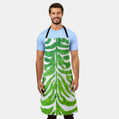ゼブラグリーンプリントエプロン エプロン (着用した状態)