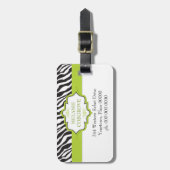 ゼブラグリーンリボン ラゲッジタグ (正面縦)