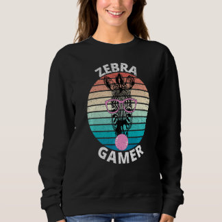 ゼブラゲーマー グラフィック ギャマーの子 男性 および 女性 スウェットシャツ