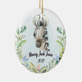 ゼブラサファリアニマルマイ初めてのクリスマスボーイ セラミックオーナメント (右)