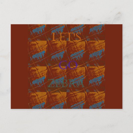 ゼブラサファリアートプリント/グラフィック ポストカード (正面)