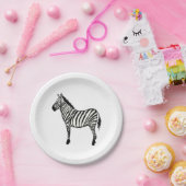 ゼブラサファリハッピーバースデーパーティープレート ペーパープレート (パーティー)