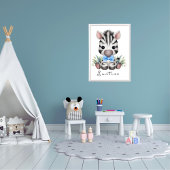 ゼブラサファリ保育園ポスター – ジャングルの壁アート ポスター