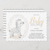 ゼブラサファリ男女兼用ーベビーシャワー 招待状 (正面/裏面)