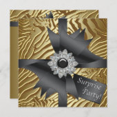 ゼブラサプライズ誕生日パーティー 招待状 (正面/裏面)