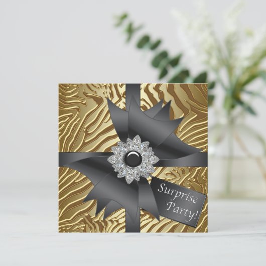 ゼブラサプライズ誕生日パーティー 招待状 (スタンド正面)