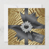 ゼブラサプライズ誕生日パーティー 招待状 (正面)