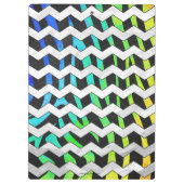 ゼブラシェブロンブラックアンドレインボープリント クリップボード (裏面)