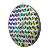 ゼブラシェブロンブラックアンドレインボープリント ダーツボード (正面右)