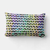 ゼブラシェブロンブラックアンドレインボープリント ランバークッション (裏面)