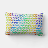 ゼブラシェブロンレインボーアンドホワイトプリント ランバークッション (裏面)