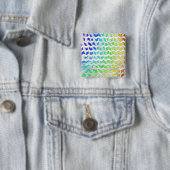 ゼブラシェブロンレインボーアンドホワイトプリント 缶バッジ (インサイチュ)