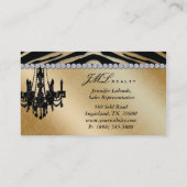 ゼブラシャンデリアジュエリーブラック金ゴールド 名刺 (裏面)