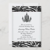 ゼブラシャンデリアゼブラSweet sixteen誕生日 招待状 (裏面)