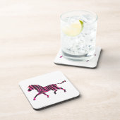 ゼブラシルエットブラック&ホットピンクプリント コースター (右側)