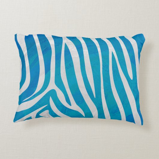 ゼブラシルエットブルーとホワイト アクセントクッション (裏面)