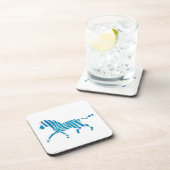 ゼブラシルエットブルーとホワイト コースター (右側)