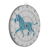 ゼブラシルエットブルーとホワイト ダーツボード (正面左)