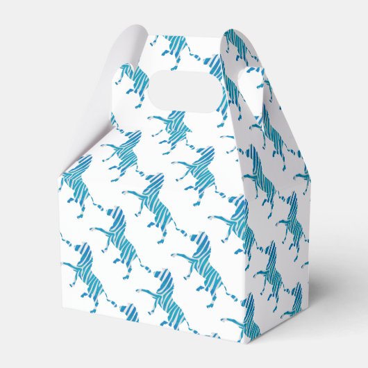 ゼブラシルエットブルーとホワイト フェイバーボックス (正面サイド)