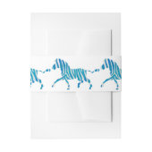 ゼブラシルエットブルーとホワイト 招待状ベリーバンド (正面例)