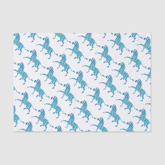 ゼブラシルエットブルーとホワイト 薄葉紙 (正面)