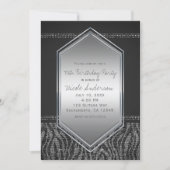 ゼブラシルバーグレーグラムバースデーパーティエディイベント 招待状 (正面)