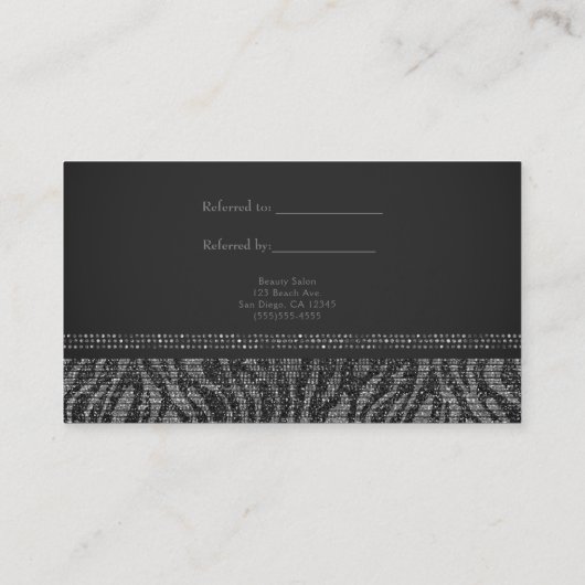 ゼブラシルバースパークルグラムシック友人を参照 紹介カード (裏面)