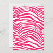 ゼブラジャングルサファリテーマピンクブラックストライプの子供 招待状 (裏面)