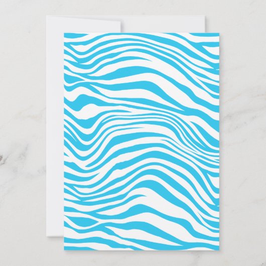 ゼブラジャングルサファリテーマボーイズ誕生日ブルーパーティー 招待状 (裏面)