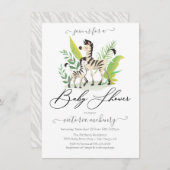 ゼブラジャングルベイビーシャワー 招待状 (正面/裏面)