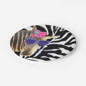 ゼブラジャングル動物のファッションモダン女 ペーパープレート (アングル)
