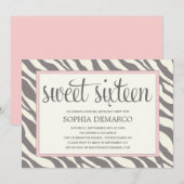 ゼブラスイート16|誕生日招待状 招待状 (正面/裏面)