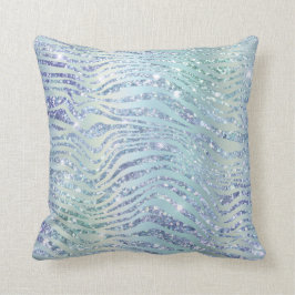 *～*ゼブラスキンダイヤモンドグリッターアニマルプリント青 クッション