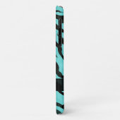 ゼブラスキンパターンアクアブルーブラックシック名 Case-Mate iPhoneケース (裏面/左)