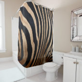 ゼブラスキン,動物,背景,黒,体 シャワーカーテン (インサイチュ)