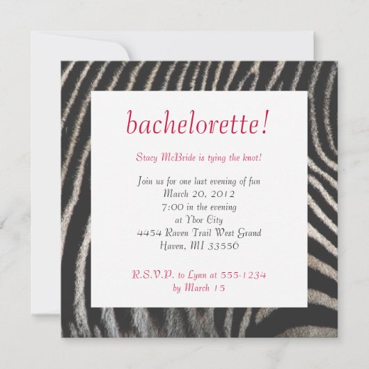 ゼブラスタイル招待状 招待状 (正面)