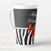 ゼブラストライプとグリッター カフェラテマグ (左アングル)