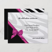 ゼブラストライプとピンクリボン / 受付カード エンクロージャーカード (正面/裏面)