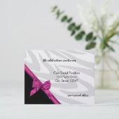 ゼブラストライプとピンクリボン / 受付カード エンクロージャーカード (スタンド正面)