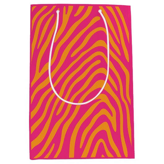 ゼブラストライプのの色の変更 ミディアムペーパーバッグ (正面)