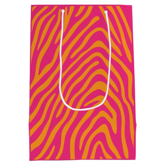 ゼブラストライプのの色の変更 ミディアムペーパーバッグ (裏面)