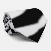 ゼブラストライプのネックタイ白黒 ネクタイ (ロール)